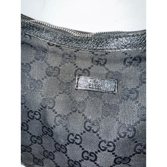Gucci GG Canvas Half Moon Hobo Bag in Black - Picture 8 of 9